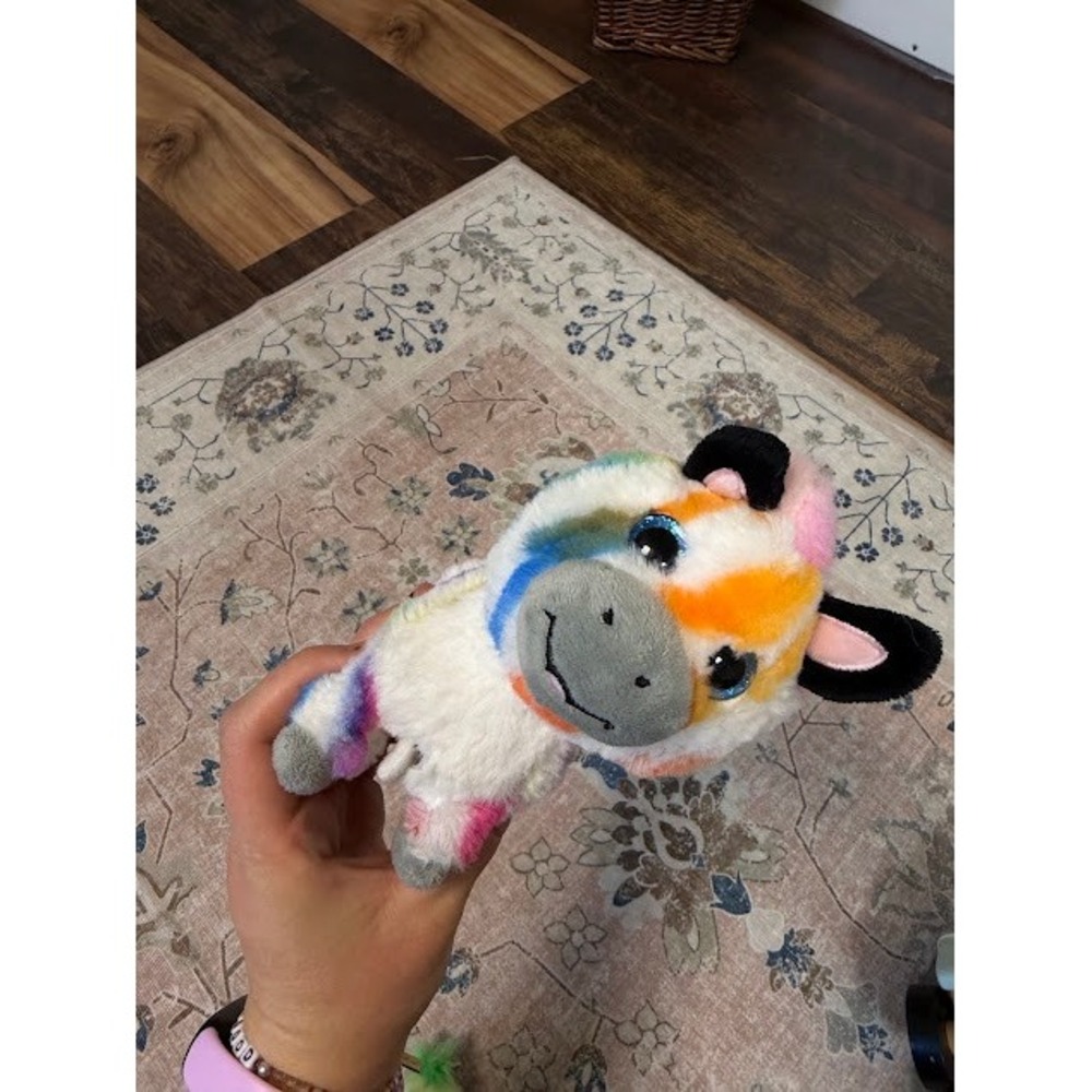 Rainbowcore Kidcore Kid Connection Zebra Plush Small Multicolor Striped Toy